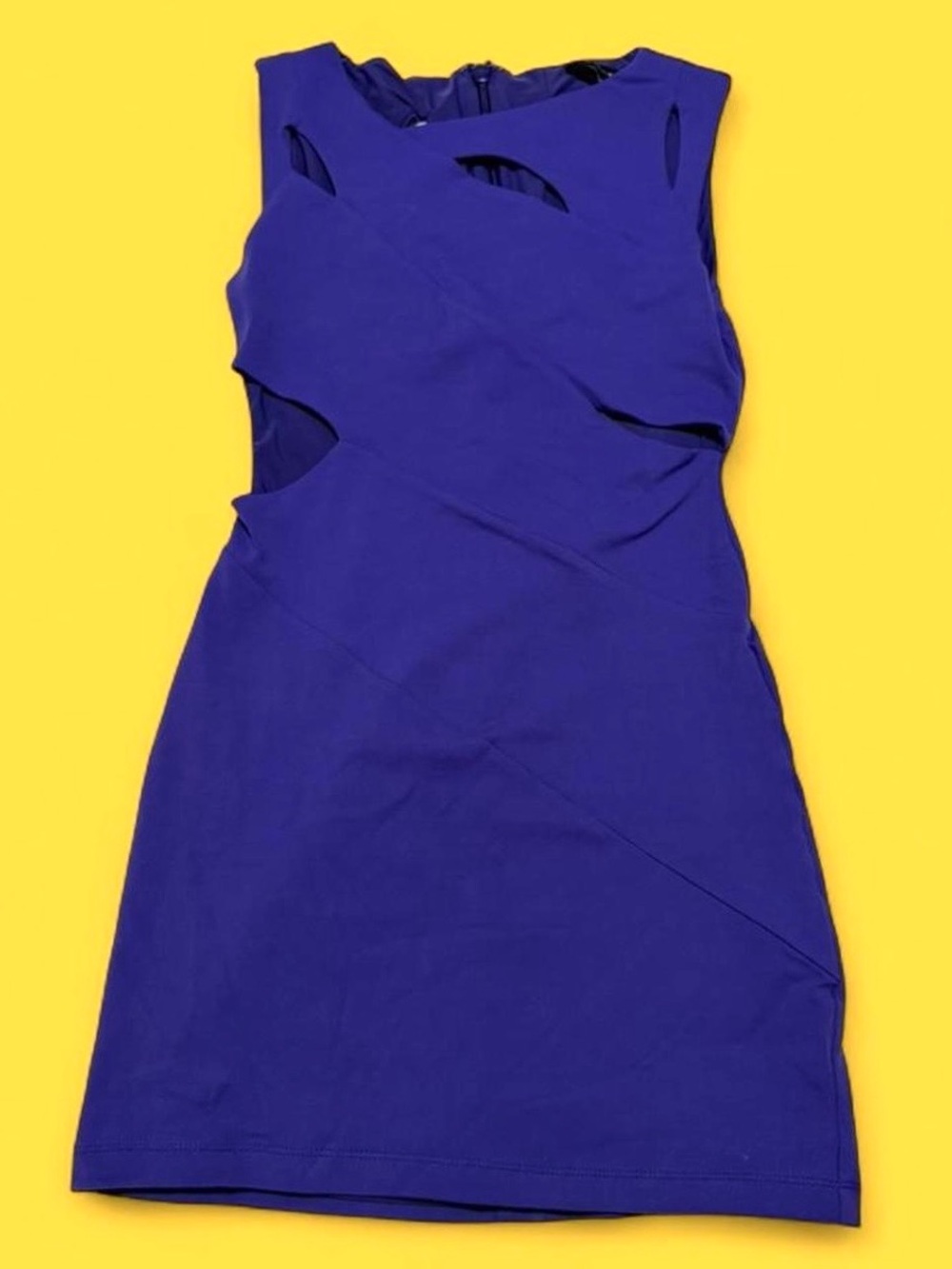 bebe Royal Purple Cutout Bodycon Mini Dress
